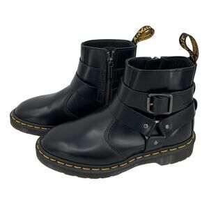 Doc Dr Martens Jaimes Harness Chelsea Boots Polished Smooth Leather Womens 6